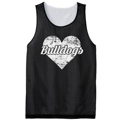 Bulldogs Over Distressed Heart Lawrence County Mesh Reversible Basketball Jersey Tank