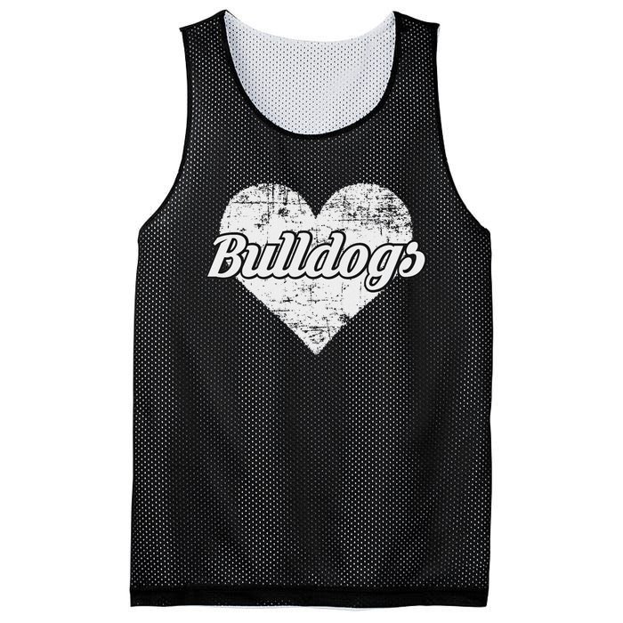 Bulldogs Over Distressed Heart Lawrence County Mesh Reversible Basketball Jersey Tank