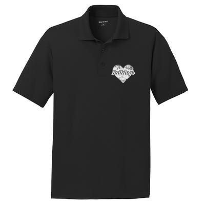 Bulldogs Over Distressed Heart Lawrence County PosiCharge RacerMesh Polo