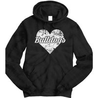 Bulldogs Over Distressed Heart Lawrence County Tie Dye Hoodie