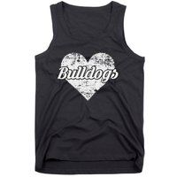 Bulldogs Over Distressed Heart Lawrence County Tank Top