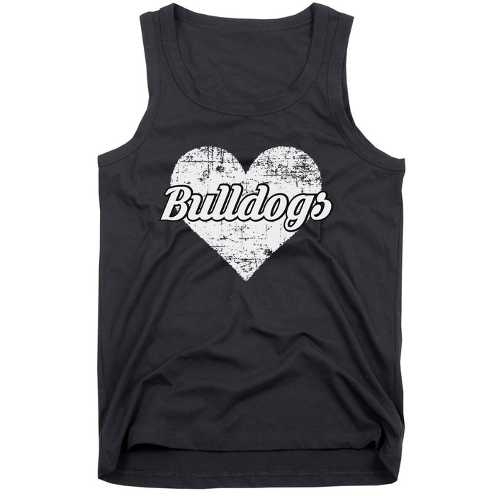 Bulldogs Over Distressed Heart Lawrence County Tank Top