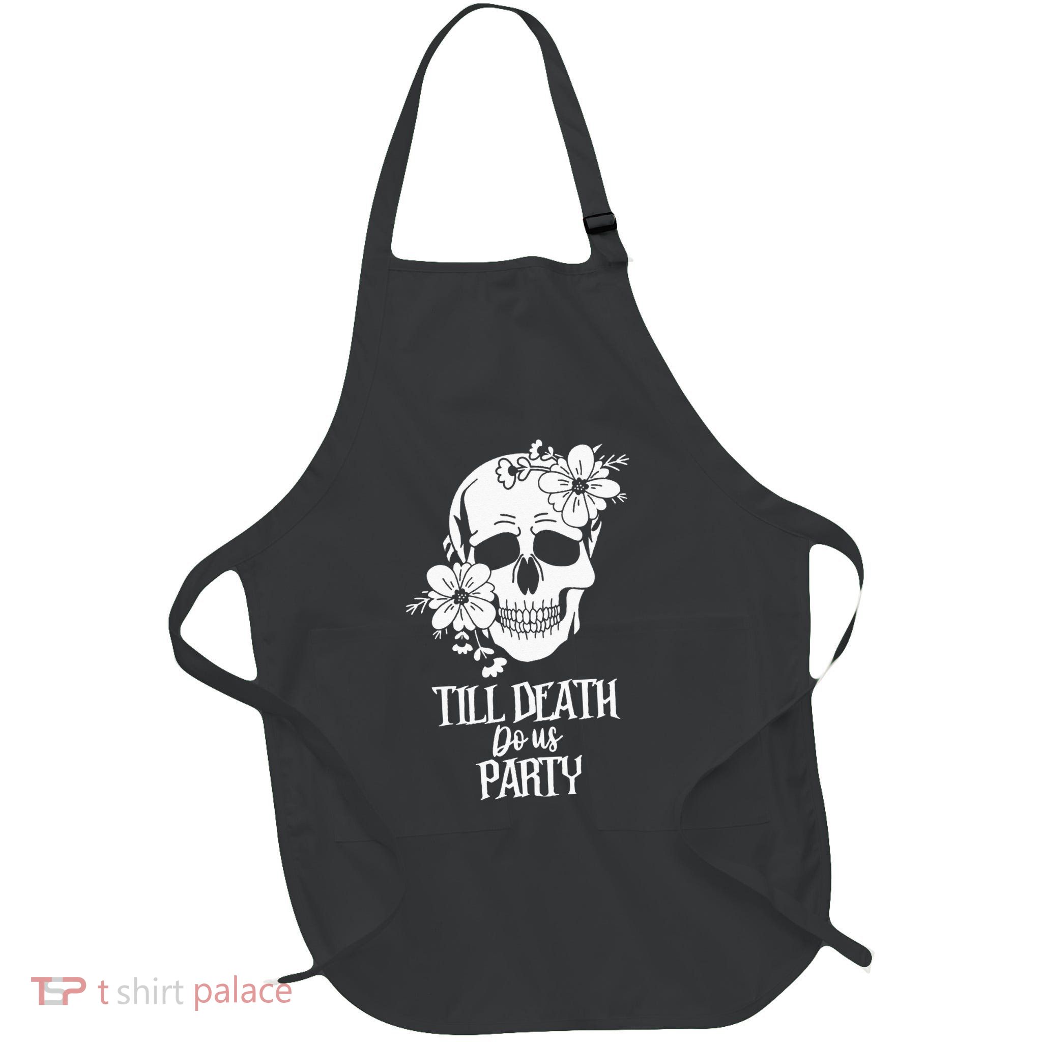 Bride or Die Skull Halloween Gothic Style Bachelorette Party Apron
