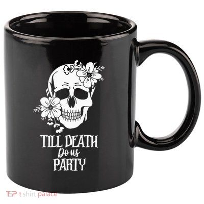Bride or Die Skull Halloween Gothic Style Bachelorette Party 11oz C Handle Ceramic Mug