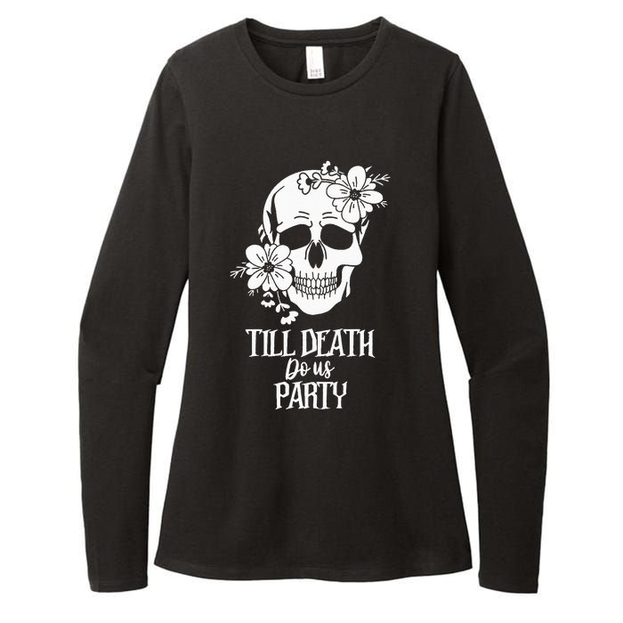 Bride or Die Skull Halloween Gothic Style Bachelorette Party Womens CVC Long Sleeve Shirt