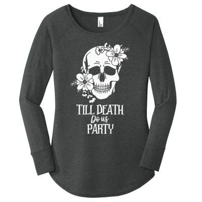 Bride or Die Skull Halloween Gothic Style Bachelorette Party Women's Perfect Tri Tunic Long Sleeve Shirt