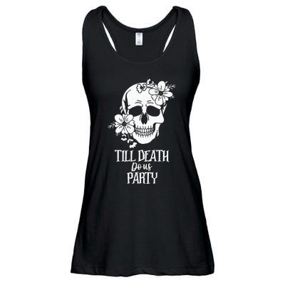 Bride or Die Skull Halloween Gothic Style Bachelorette Party Ladies Essential Flowy Tank