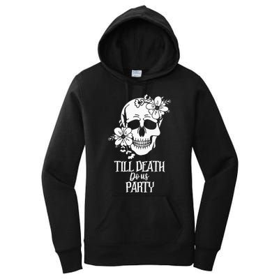 Bride or Die Skull Halloween Gothic Style Bachelorette Party Women's Pullover Hoodie