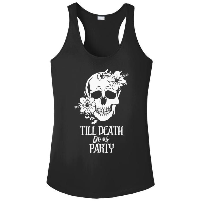 Bride or Die Skull Halloween Gothic Style Bachelorette Party Ladies PosiCharge Competitor Racerback Tank