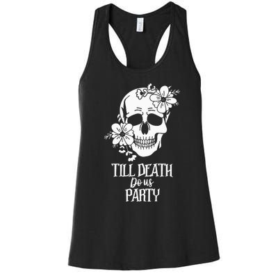 Bride or Die Skull Halloween Gothic Style Bachelorette Party Women's Racerback Tank