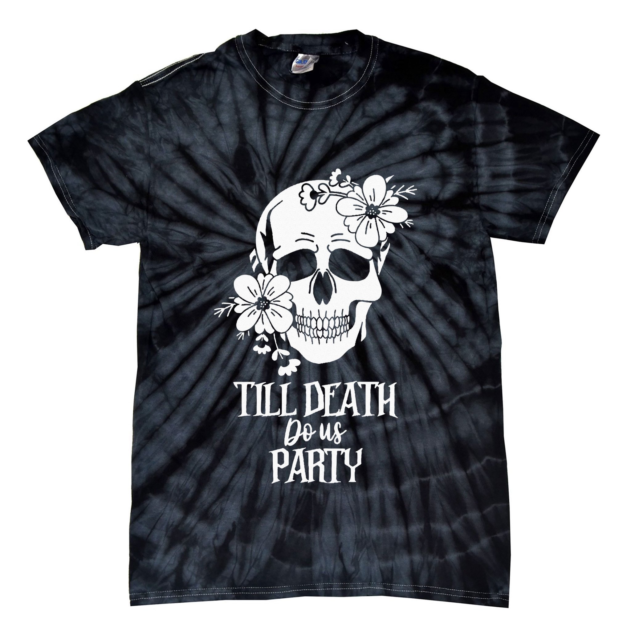 Bride or Die Skull Halloween Gothic Style Bachelorette Party Tie-Dye T-Shirt