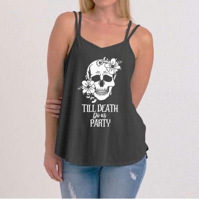 Bride or Die Skull Halloween Gothic Style Bachelorette Party Women's Strappy Tank