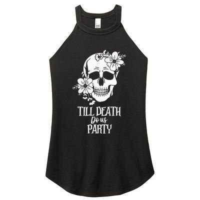 Bride or Die Skull Halloween Gothic Style Bachelorette Party Women's Perfect Tri Rocker Tank