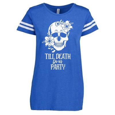 Bride or Die Skull Halloween Gothic Style Bachelorette Party Enza Ladies Jersey Football T-Shirt