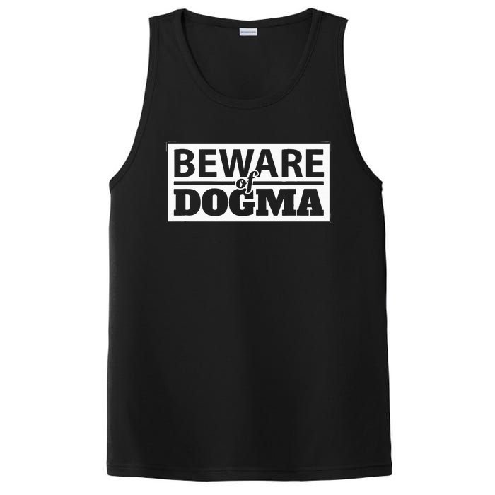 Beware Of Dogma Funny Anti Religious Short Sleeve PosiCharge Competitor Tank