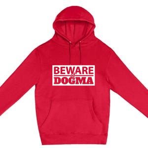 Beware Of Dogma Funny Anti Religious Short Sleeve Premium Pullover Hoodie