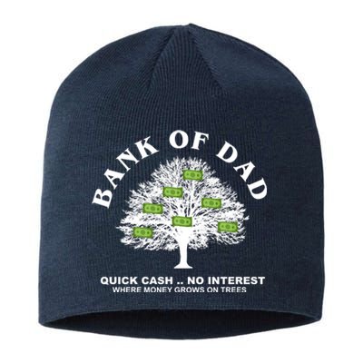 Bank Of Dad Quick Cash No Interest Funny Gift Sustainable Beanie