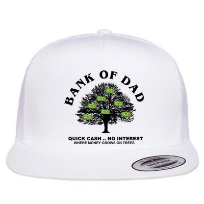 Bank Of Dad Quick Cash No Interest Funny Gift Flat Bill Trucker Hat