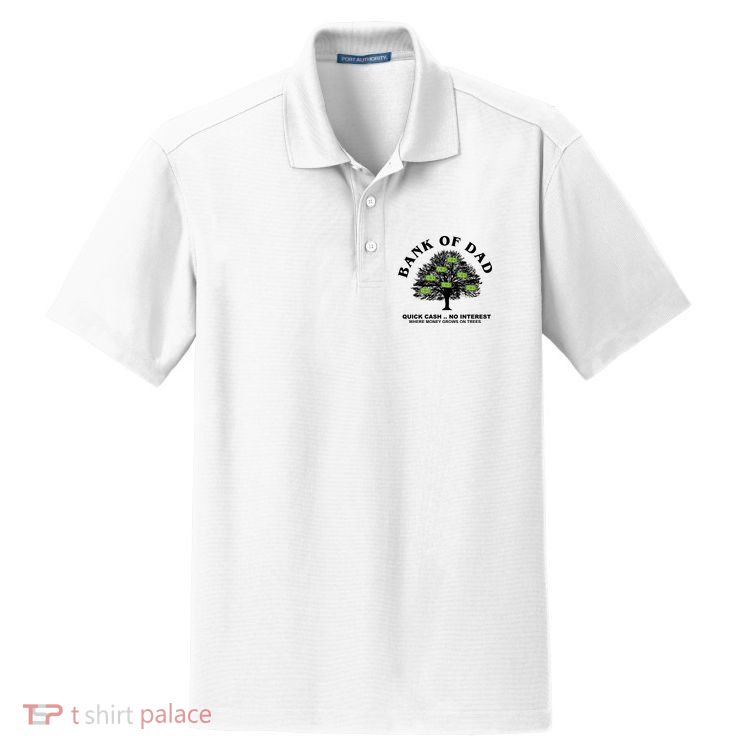 Bank Of Dad Quick Cash No Interest Funny Gift Dry Zone Grid Polo
