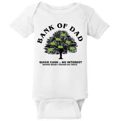 Bank Of Dad Quick Cash No Interest Funny Gift Baby Bodysuit