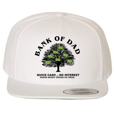 Bank Of Dad Quick Cash No Interest Funny Gift Wool Snapback Cap