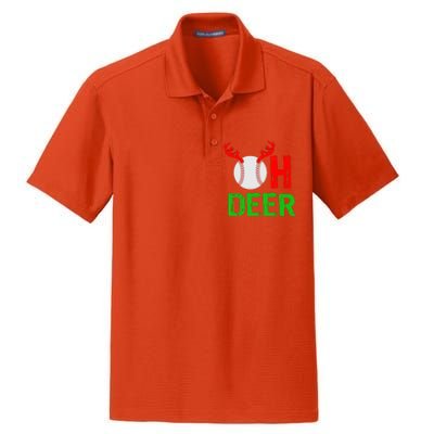 Baseball Oh Deer Gift Funny Christmas Reindeer Top Dry Zone Grid Polo