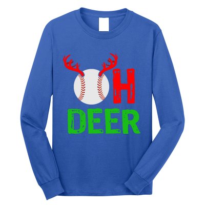 Baseball Oh Deer Gift Funny Christmas Reindeer Top Long Sleeve Shirt