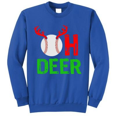 Baseball Oh Deer Gift Funny Christmas Reindeer Top Sweatshirt