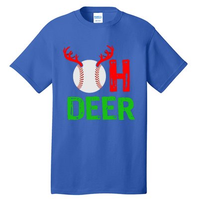 Baseball Oh Deer Gift Funny Christmas Reindeer Top Tall T-Shirt