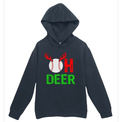 Baseball Oh Deer Gift Funny Christmas Reindeer Top Urban Pullover Hoodie