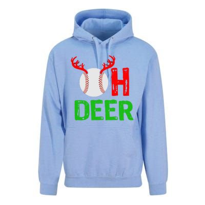 Baseball Oh Deer Gift Funny Christmas Reindeer Top Unisex Surf Hoodie