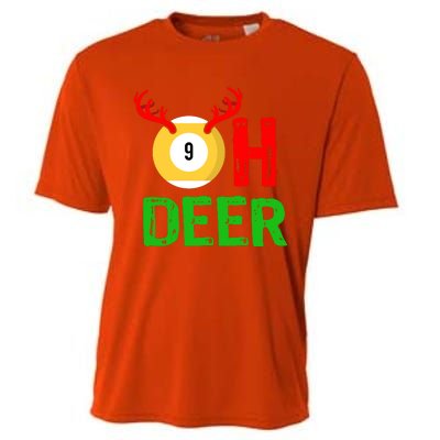 Billiards Oh Deer Cool Gift Funny Christmas Reindeer Cooling Performance Crew T-Shirt