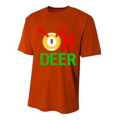 Billiards Oh Deer Cool Gift Funny Christmas Reindeer Performance Sprint T-Shirt