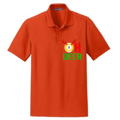 Billiards Oh Deer Cool Gift Funny Christmas Reindeer Dry Zone Grid Polo