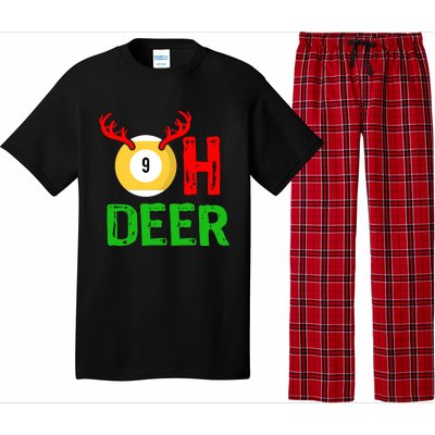 Billiards Oh Deer Cool Gift Funny Christmas Reindeer Pajama Set