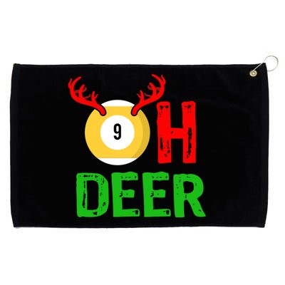 Billiards Oh Deer Cool Gift Funny Christmas Reindeer Grommeted Golf Towel