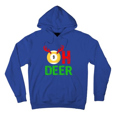 Billiards Oh Deer Cool Gift Funny Christmas Reindeer Hoodie