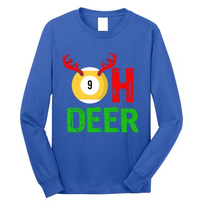 Billiards Oh Deer Cool Gift Funny Christmas Reindeer Long Sleeve Shirt