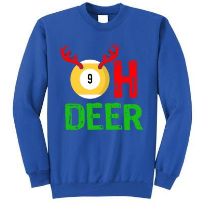 Billiards Oh Deer Cool Gift Funny Christmas Reindeer Sweatshirt