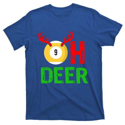 Billiards Oh Deer Cool Gift Funny Christmas Reindeer T-Shirt