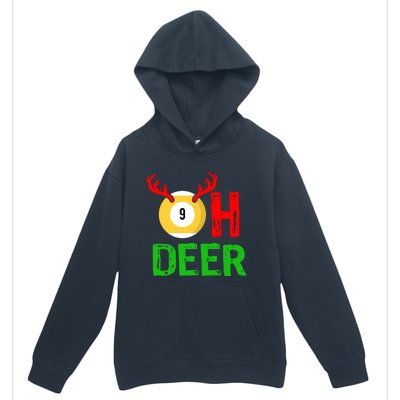 Billiards Oh Deer Cool Gift Funny Christmas Reindeer Urban Pullover Hoodie