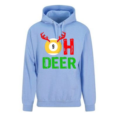 Billiards Oh Deer Cool Gift Funny Christmas Reindeer Unisex Surf Hoodie