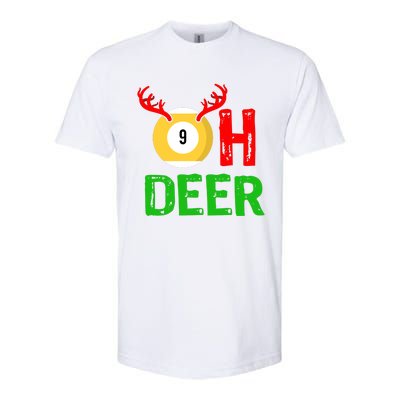 Billiards Oh Deer Cool Gift Funny Christmas Reindeer Softstyle CVC T-Shirt