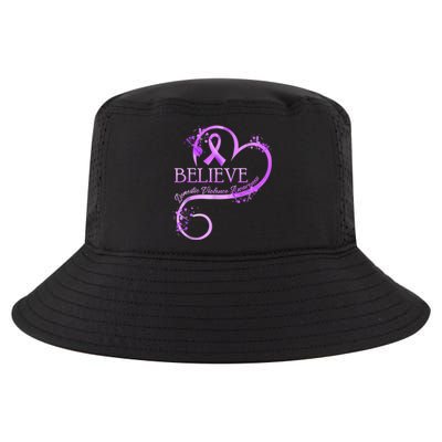 Believe October Domestic Violence Awareness Month Women Cool Comfort Performance Bucket Hat