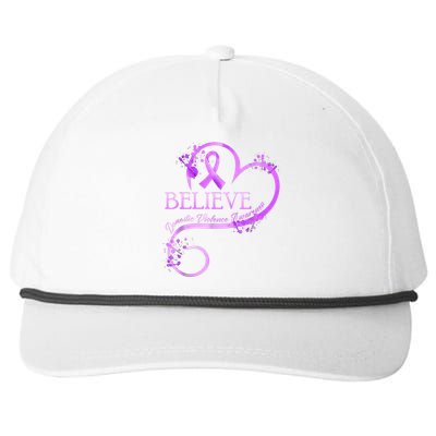 Believe October Domestic Violence Awareness Month Women Snapback Five-Panel Rope Hat