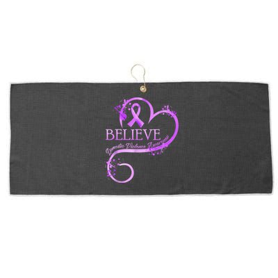 Believe October Domestic Violence Awareness Month Women Large Microfiber Waffle Golf Towel