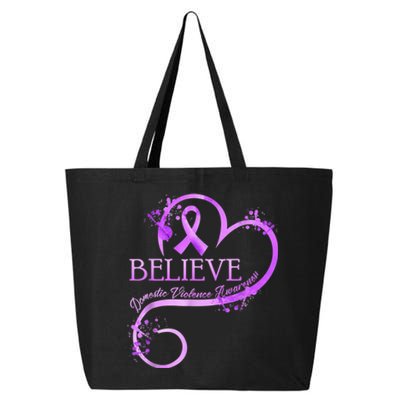 Believe October Domestic Violence Awareness Month Women 25L Jumbo Tote