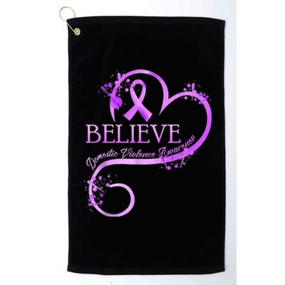 Believe October Domestic Violence Awareness Month Women Platinum Collection Golf Towel