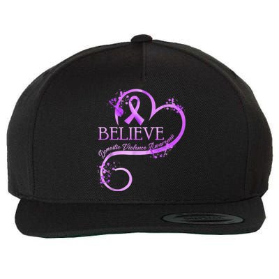 Believe October Domestic Violence Awareness Month Women Wool Snapback Cap