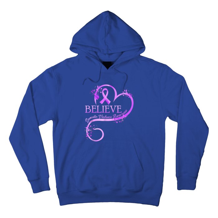 Believe October Domestic Violence Awareness Month Women Hoodie